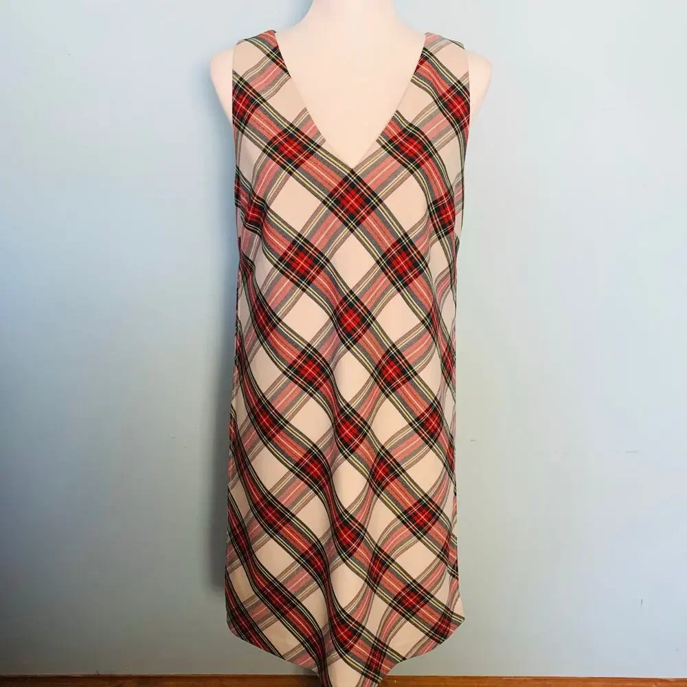 Trina Turk 'Brynne' Holiday Tartan Plaid Sleeveless Shift Dress Size 4 - Picture 3 of 11